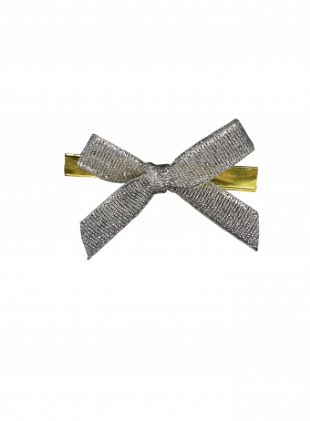 Strikje met clip zilver