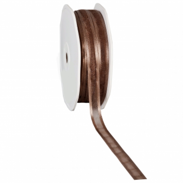 .Organza taupe 10 mm.