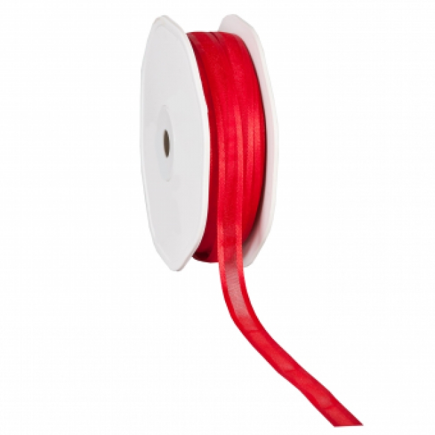 .Organza rood 10 mm.