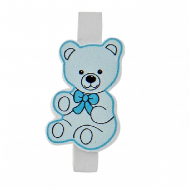 Knijpertje beertje blauw