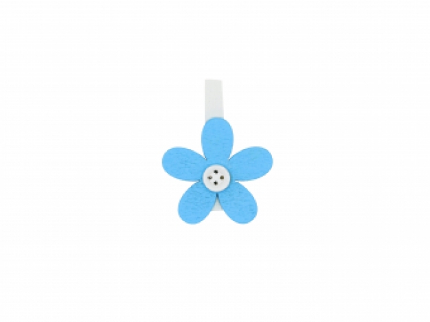 .Knijpertje Bloem Blauw