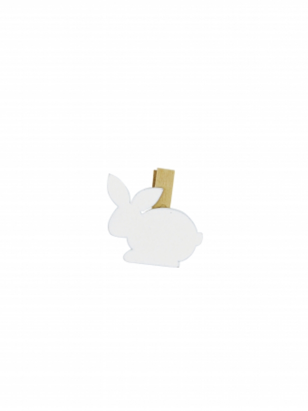 Knijpertje Bunny wit 