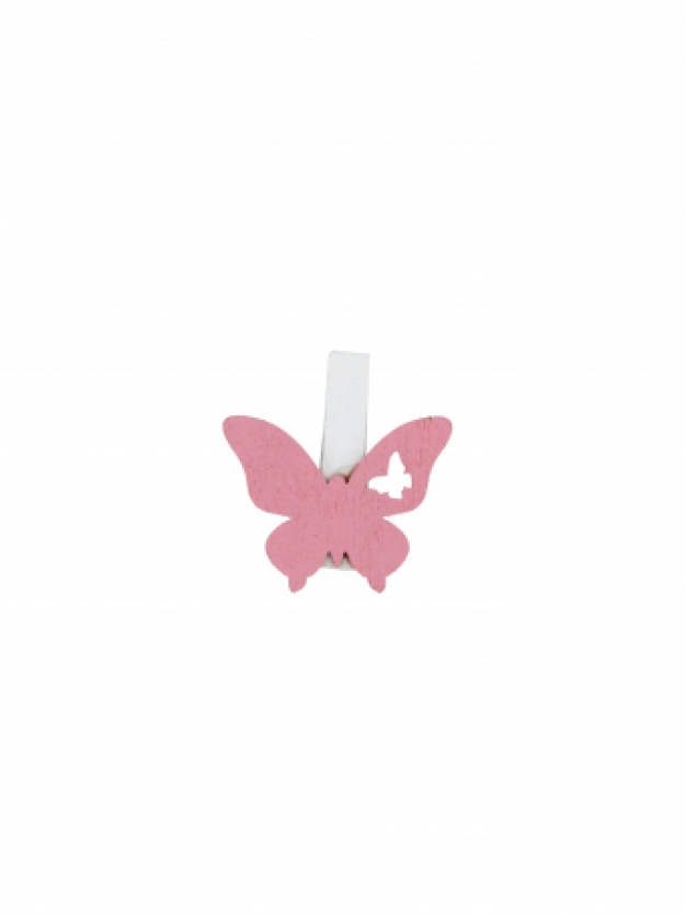 Knijpertje Vlinder roze 