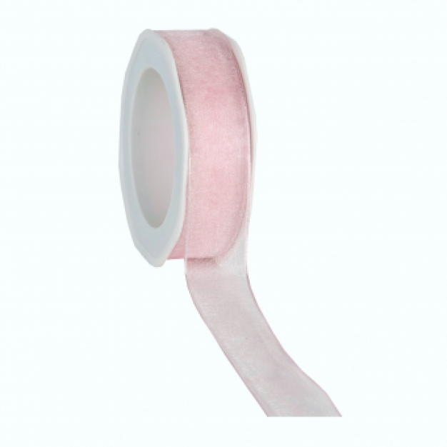 Organza Wired zacht roze