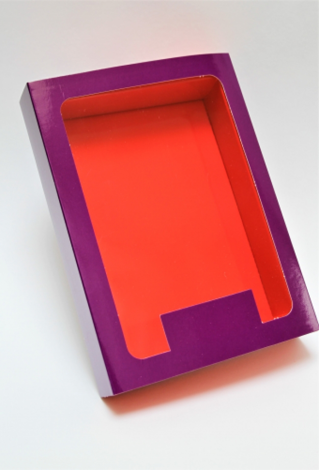 Chocoladeletter doos paars/rood