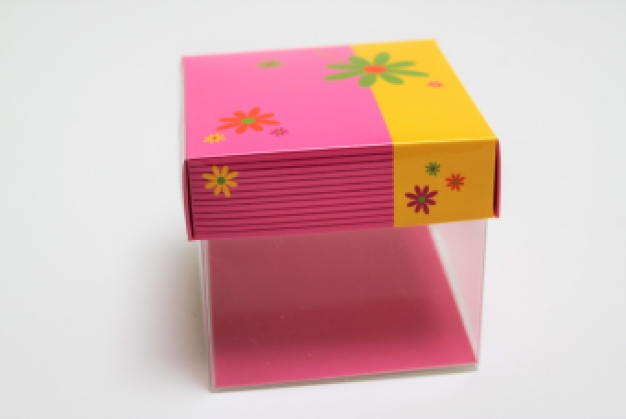 -Transparante kubus met Flowers deksel