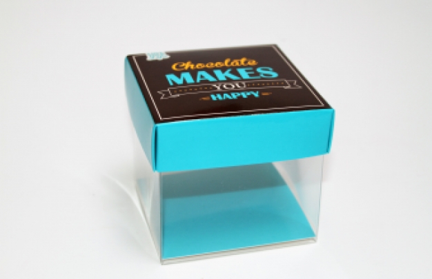 Chocolate transparante kubus/deksel