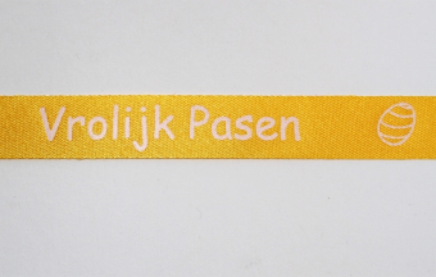 Lint Pasen geel/wit