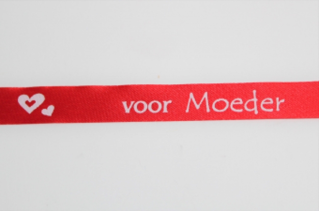 .Lint Moeder/Hart rood/wit